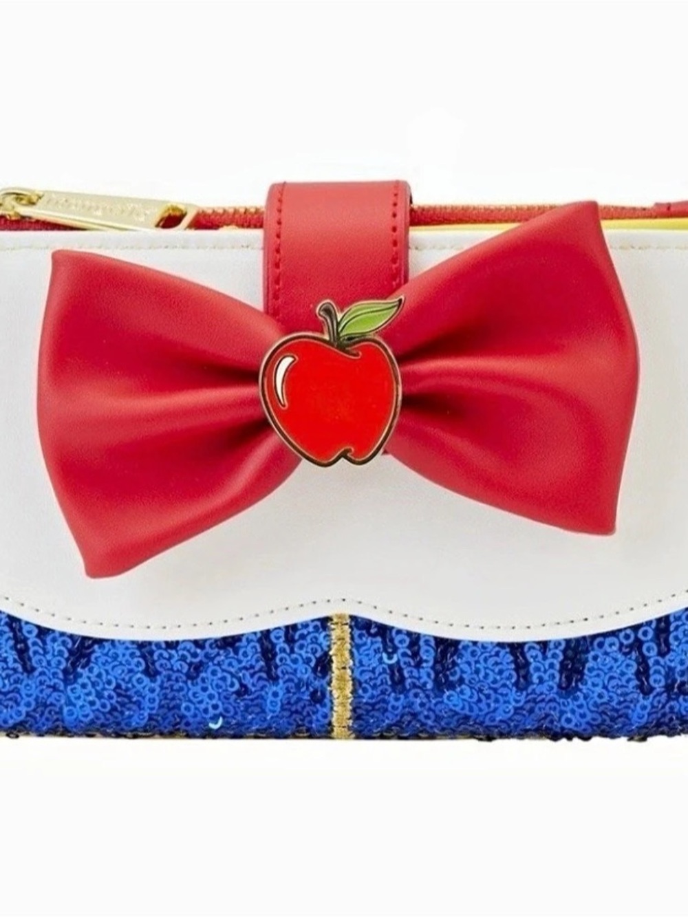 Loungefly Disney Snow White Poison Apple Sequin Wallet Yellow & Blue NWT